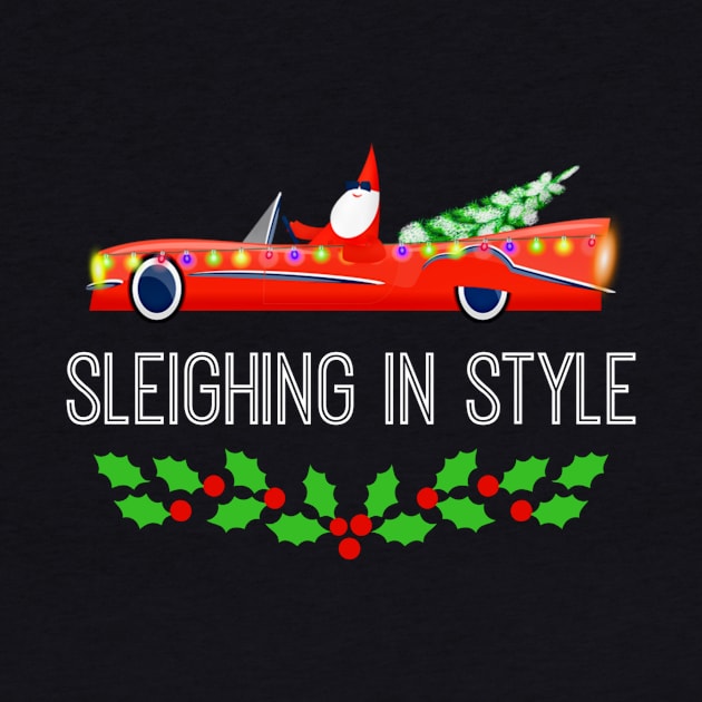 Cute Santa Car Sleighing In Style Funny Christmas by egcreations